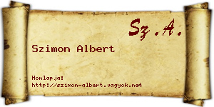 Szimon Albert névjegykártya